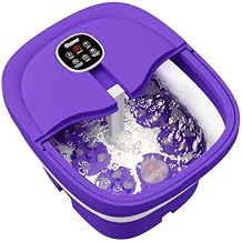 HOSPAN Collapsible Foot Spa Electric Rotary Massage, Foot Bath with Heat, Bubble, Remote, and 24 Motorized Shiatsu Massage Balls. Pedicure Foot Spa for Feet Stress Relief - FS02A
