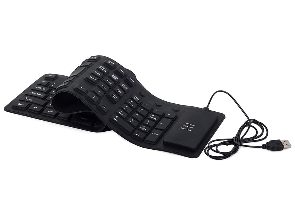 RtnSparsh Foldable Silicone Keyboard | USB Wired Waterproof Rollup Keyboard, Slim & Portable Flexible Design for Soft Silent Typing on PC, Notebook & Laptop | Ideal for Travel & Home Use (B0DHLF17ZS) Amazon Price History, Amazon Price Tracker
