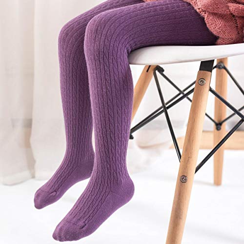 Vanberfia Baby Girls Tights Cable Knit Leggings Stockings 3 Pack Pantyhose Infants Toddlers 2-10T（2-4T,Cll10206 #TOP4