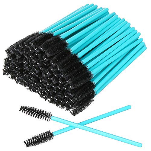 Akstore 100 Pack Disposable Eyelash Mascara Brushes Eyelash Brush Wands Applicator Makeup Kits (Colorful-Black)