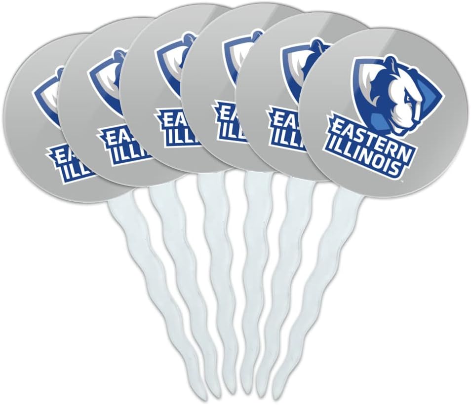 Eastern Illinois University Secondary Cupcake Picks Toppers Decoration Set of 6