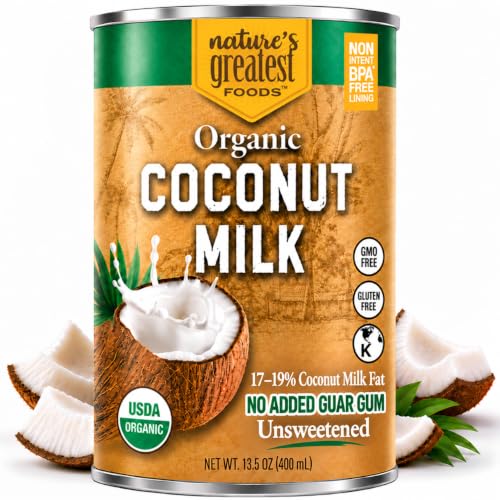 Nature's Greatest Foods Organic Coconut Milk, No Guar Gum, 13.5oz 12Pk