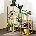 Półka na rośliny, stojak na rośliny Wielopoziomowe stojaki na kwiaty, półka ogrodowa Drewniany uchwyt na bambusowe rośliny(2 + 2 + 3)