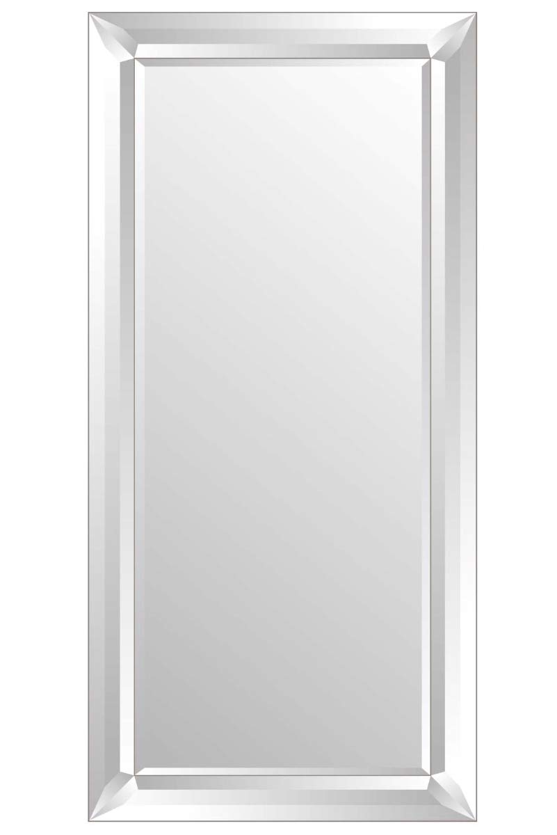 Barcelona Trading Modena Extra Large Venetian Leaner/wall Mirror With Veneer Edge Frame 30in x 66in,Silver,GL223-1