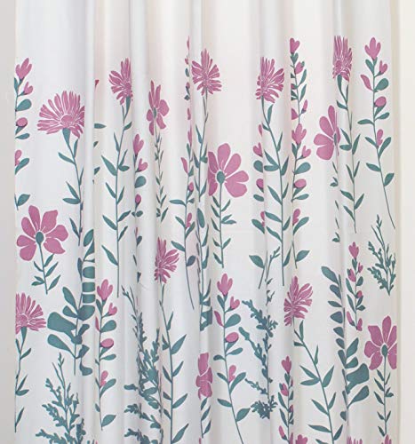 Image of Tranquebar Curtain Co. Window Curtains 5 Feet, 60-65% Room Darkening, Pink Floral Print, Cotton Curtains for Window, Cotton Curtains 5 Feet Long Set of 2, BackTab Loops, Mazzo (152 cm) - Set of 2