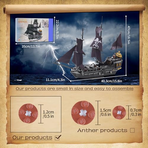 Samyblocks 653000 1424Pcs Pirate Ship Building Blocks Toys,Creator Architecture Corsair Building Set thumb #3