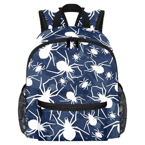 Sac à dos Halloween léger avec motif araignées et poches gourde 10x4x12" multicolore