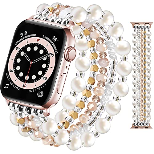 Bracelet à perles compatible Apple Watch pour un look féminin et bohème en soirée