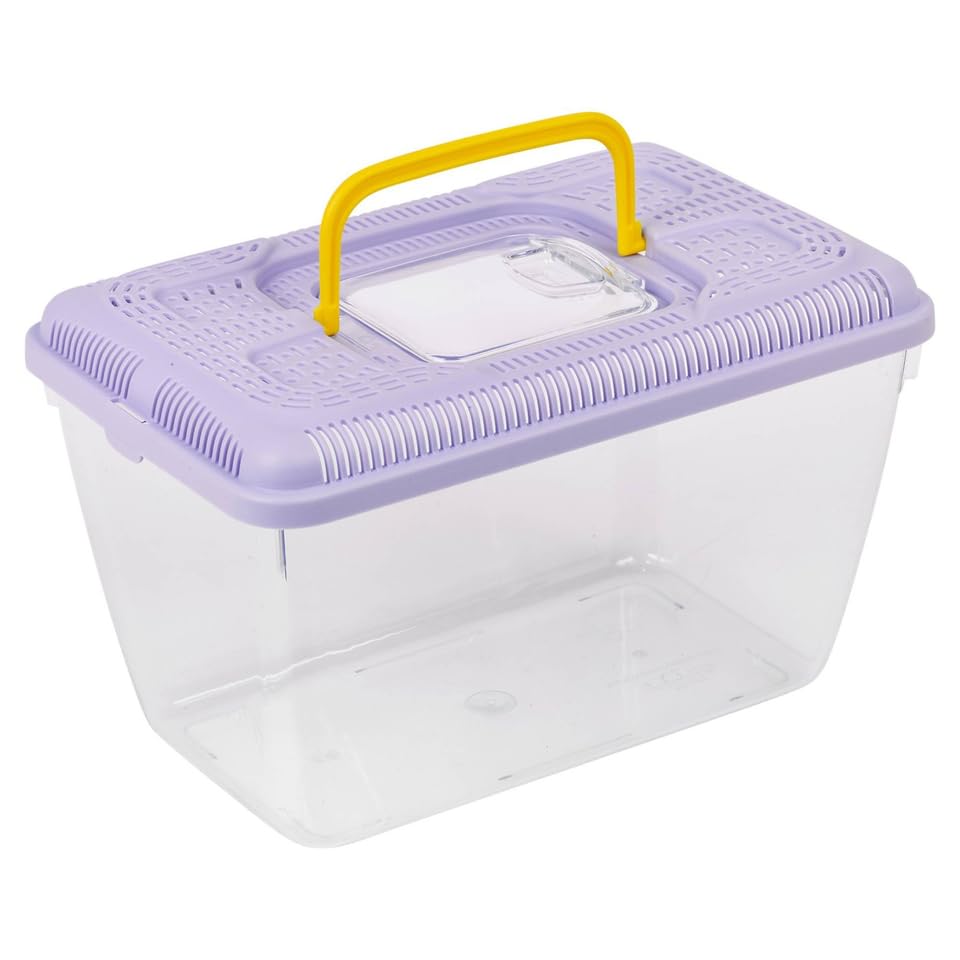 URBNLIVING Plastic Reptile Terrarium Transport Box | Snake, Spider, Tarantula & Insect Carrier | Small Animal & Fish Tank Container - Lilac