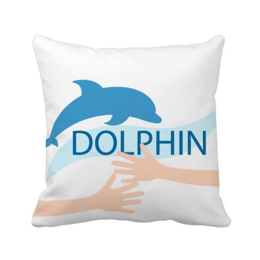 Coussin de dauphin bleu ocean illustre avec finitions soignees pour salon