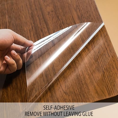 Image of WALLFLY-India Clear Solid Wall Protective Film, Transparent Static Cling PVC Stickers For Kitchen & Office From Bin, Chair Back, Furniture, Door, Household Cupboard Covering Sheet Film 2 Ft X 6.6 Ft