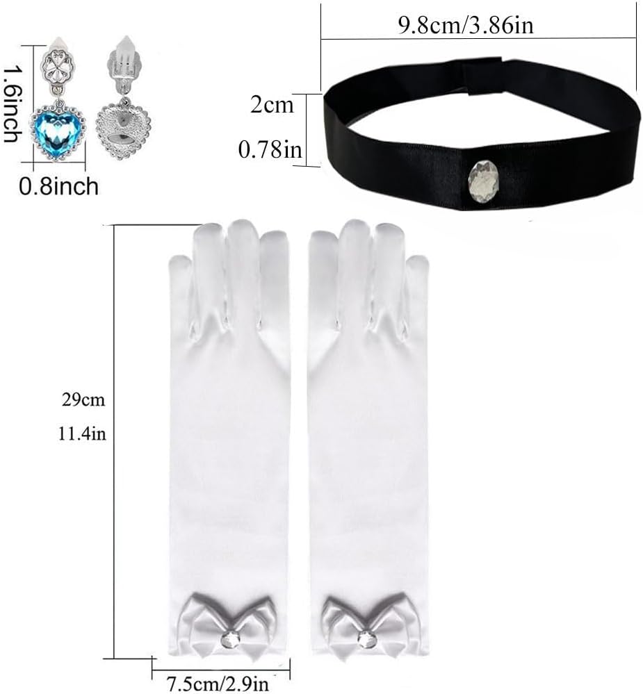Princess Cinderella Dress up Accessories Cinderella Headband Choker Gloves Halloween Christmas Party Favors for Girls - Image 6