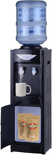 Dispensador de enfriador de agua, dispensador de agua fría y caliente de carga superior, dispensador de agua de 5 galones con bloqueo de seguridad