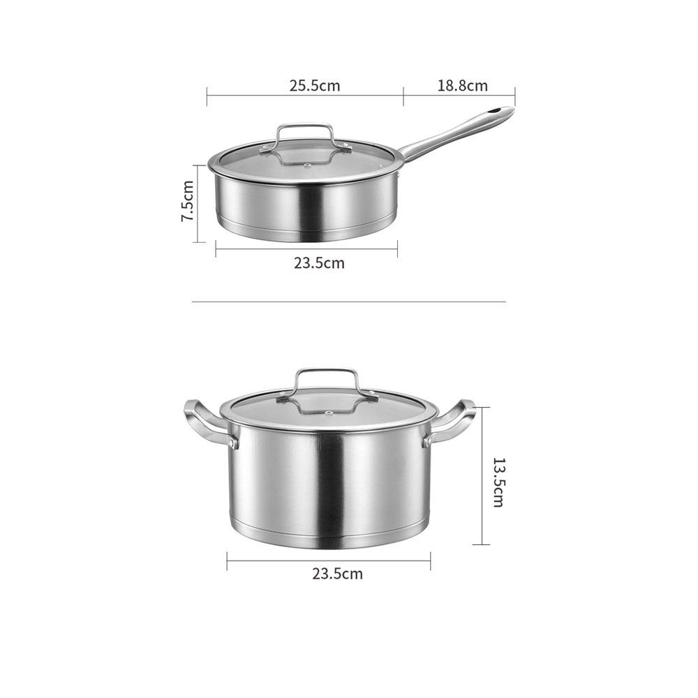 Juegos de Ollas y Sartenes Acero inoxidable de utensilios cocina profesional for el hogar restaurante ollas y sartenes Set Utensilios Cocina para Uso en la Cocina