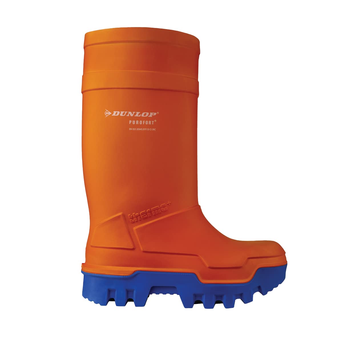 DUNLOP Purofort Thermo+ Full Safety – Botas de seguridad para hombre y mujer – Botas de invierno y botas de pesca con puntera de acero – Impermeables – Aisladas – Ligeras – Naranja/Azul – Tallas 42