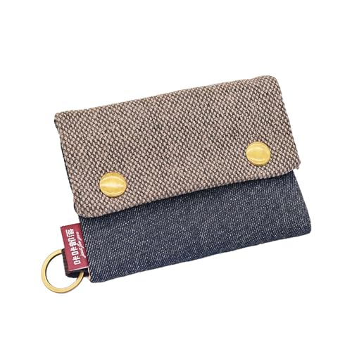 Canvas Wallet Women Trifold Small Purses for Women with 16 Card Sleeves, Womens Wallet Cute Creativity Womens Purses with 2 Zippered Pockets and Keyring (Solid, Black)