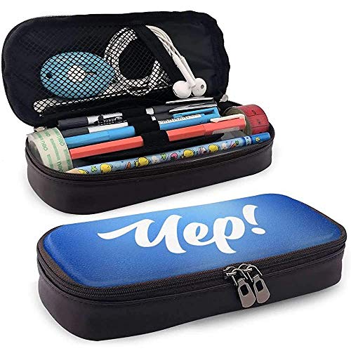 Yep Estuche de lápices de cuero Bolso cosmético de viaje portátil para...