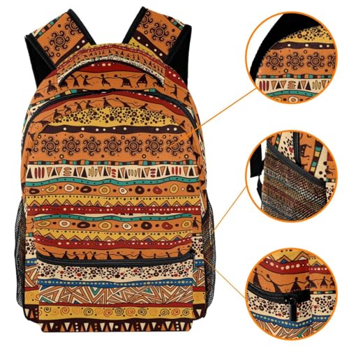 Sac à dos d'école ado fille garçon ethnique africain 40cm