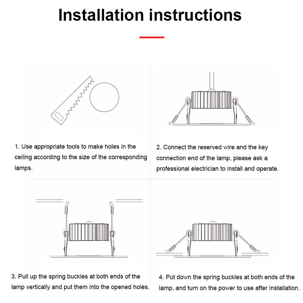 Faretto LED da Incasso 7W/10W Impermeabile per Doccia, Foro di Incasso da 3,3 Pollici, Corpo in Alluminio Ultrasottile, Soffitto, 3000K/3500K/4000K, CRI 92 per