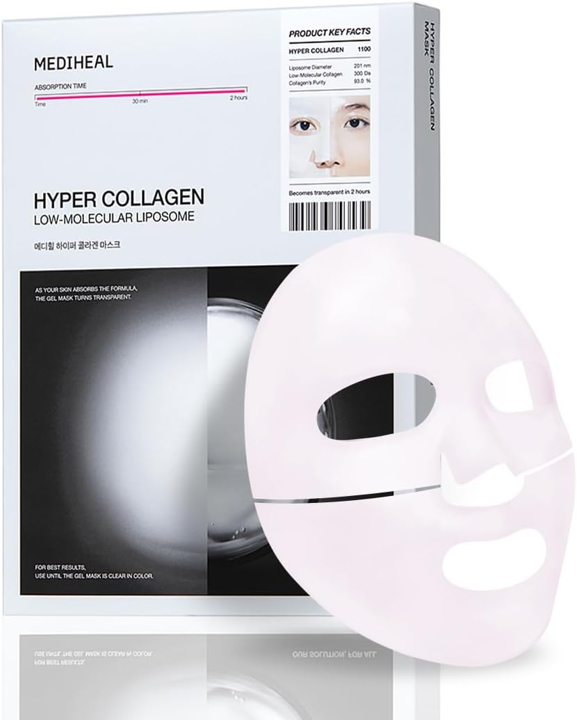 Hyper Collagen - Collagen Real Deep Mask, Overnight Firming & Hydrating Gel Mask, Pore Appearance Refining, Plumping & Elasticity Care, Korean Skincare (4ea)