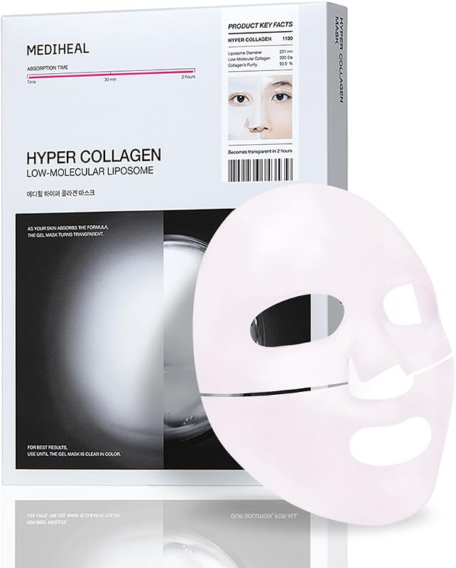 Máscara facial de hidrogel com colágeno MEDIHEAL, Pacote com 4 unidades