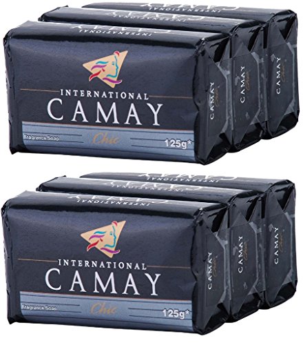 Camay CHIC Softly Scented Bar Soap (PACK OF 5) All-in-one exfoliating and moisturizing soap Leaves Skin Smooth & Radian! Great for Hands, Face & Body! (5 Bars, 4.4oz Each Bar)