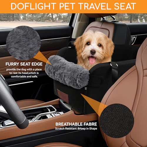 DOflight Assento de carro para cachorro pequeno, assento de console central para animais de estimaçã