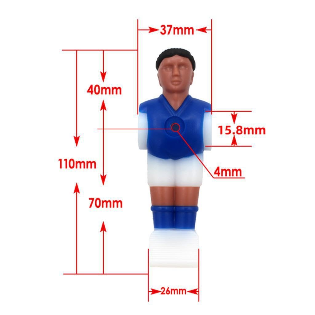 22 Giocatori di Calcio Balilla da Calcio da Uomo per biliardino con Accessori per Giochi con la Palla Maggiore Durata ed Eccezionale, Stile 1, 22 Pezzi + 1 Pallina