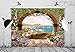 BELECO 7x5ft Fabric Mediterranean Garden Terrace Backdrop Romantic Arch Gate with Green Leaves Vine Blooming Flowers Italian Coast Background Birthday Wedding Party Shoot Studio Photo Props
