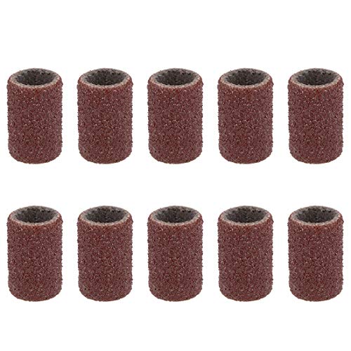 uxcell 1/4 Inch x 1/2 Inch Sanding Sleeves 120 Grits Sandpapers Band Drums 10 Pcs