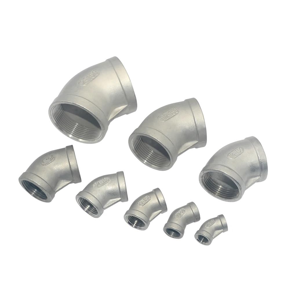 1/4 ''-2'' BSP Hilo Femenino 304 Acero Inoxidable Igual Codo de 45 Grados Doble Diente Interno Accesorios de Junta de tubería de Agua(2")