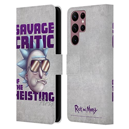 Rick and Morty Critique Sauvage étui portefeuille cuir Samsung S22 Ultra 5G