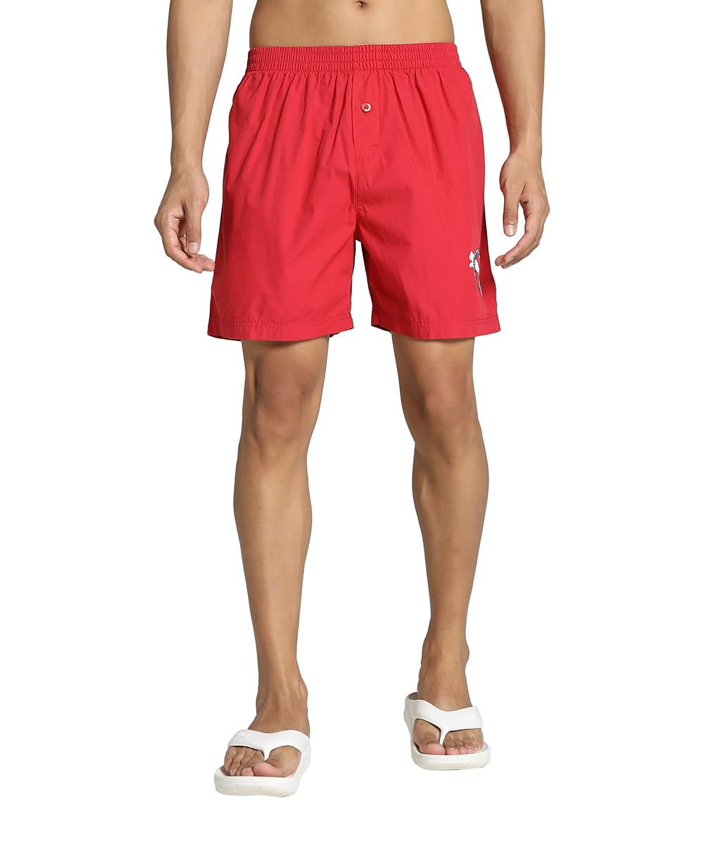 men's cotton blend classic regular solid boxer shorts (67463460_american beauty_l)