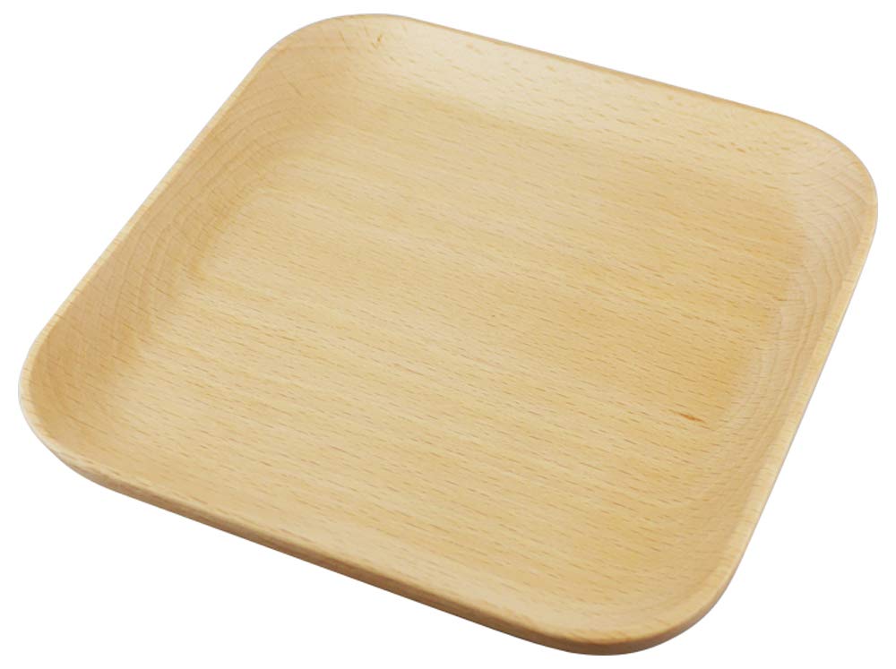 Alphax 902577 Medium Plate, Wood Grain, 6.7 x 6.7 x 0.8 inches (17 x 17 x 2 cm), Beech Square