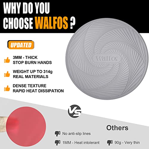 Image of Walfos 12-Inch Silicone Microwave Mat & Pot Holders, Non-Slip Heat Resistant for Oven, Hot Pot, Bowl