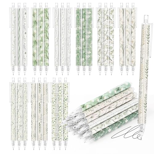 Image of Jetec 108 Pcs Back to School Emerald Green Ballpoin Pens Bulk Aesthetic Retractable Office Supplies Gift for Student Teacher Student Employee Office Desk School Home Baby Shower Supplies