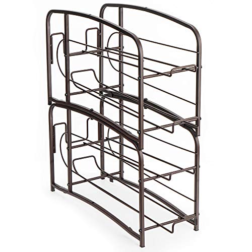 AULEDIO Bronze 3-Shelf Stackable Can Rack, Brown, Metal, Countertop, 3 Shelves, Space Saving, Bedroom, Bathroom, Kitchen, Pantry, Refrigerator