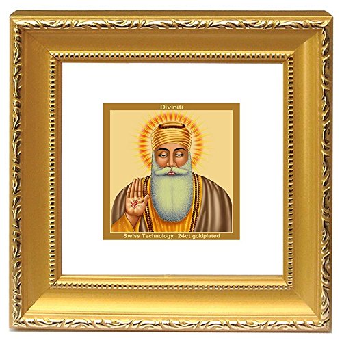 Diviniti 24ct. Gold Plated Guru Nanak Photo Frame (DG1B) (10X10 CM) Amazon.in Home & Kitchen