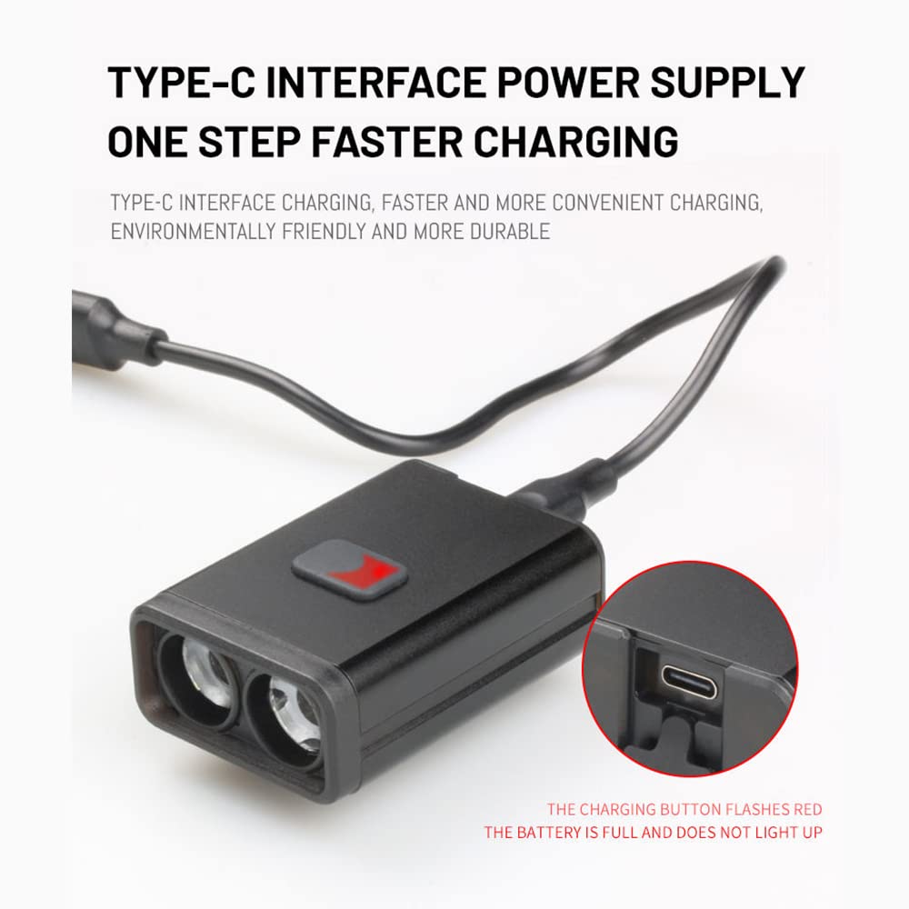 TIORU 2 in 1 Light Bike LED Torcia 800 mAh Anteriore E Posteriore Bicicletta Luci Faro USB Lampada Ricaricabile Lanterna MTB Casco Luci