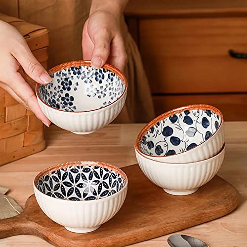Image of Porcelain Bowls Set, 300 ML Serving Bowls Cereal, Salad, Pasta, Soup, Dessert, Suitable for Restaurant & Kitchen, Dishwasher Microwave & Oven Safe for Dining (4 -Piece)