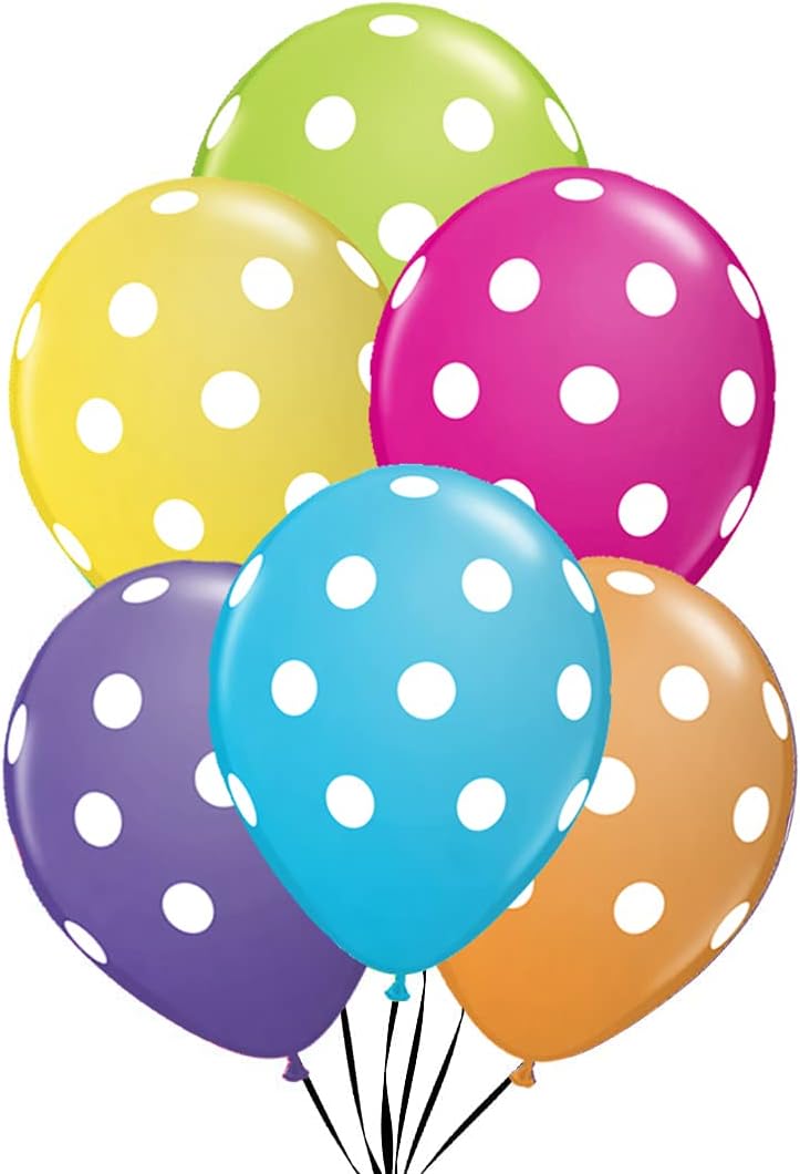 PMU 100Pcs Polka Dot Balloons - Multicolor Small Easter Balloons for Easter Decorations, Birthdays, Weddings, Christmas Anniversaries & Party - 11 Inch Crystal Red & Sapphire Blue