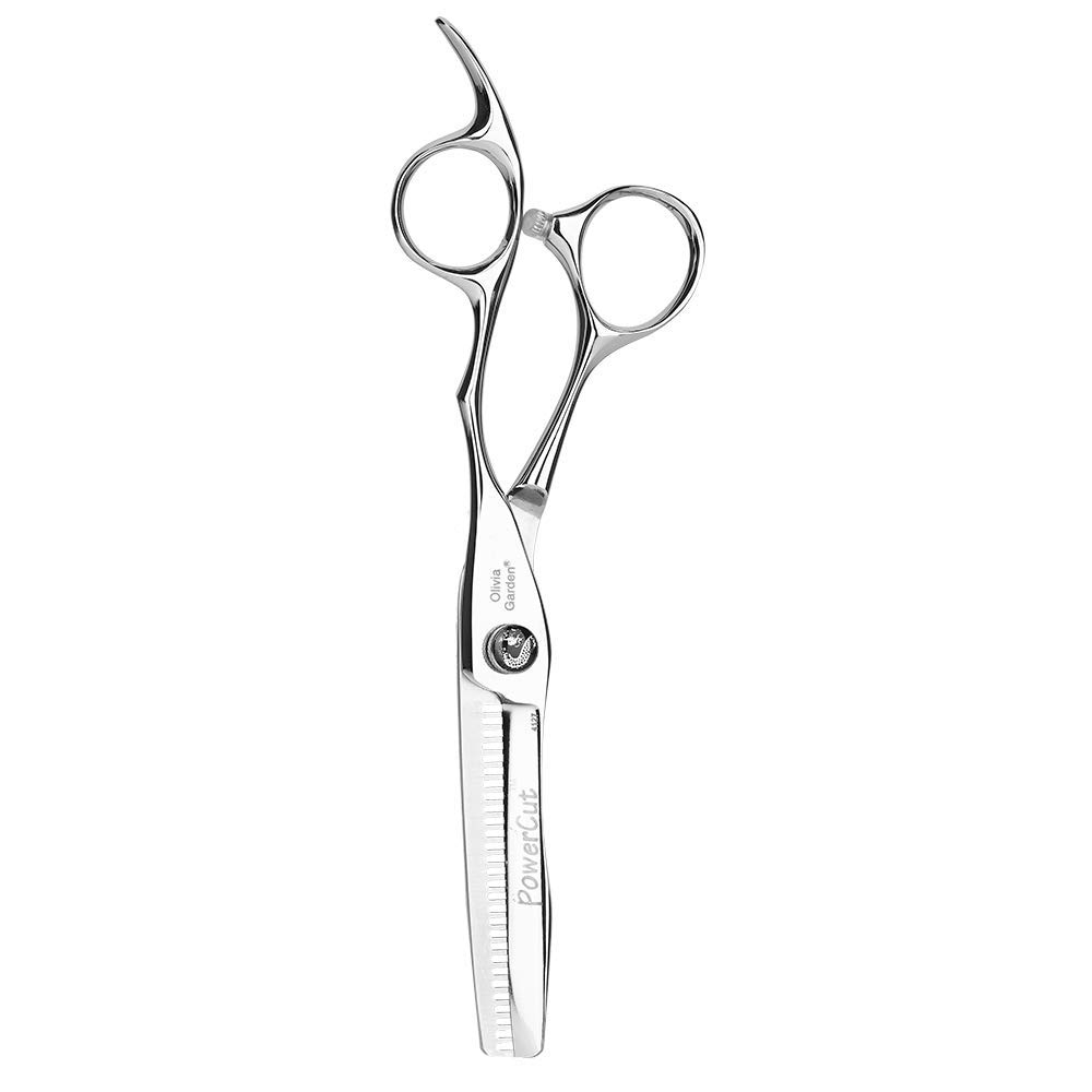 Olivia Garden Powercut 6.0" 28 denti Sfoltitrice Europea in Custodia Nera - Sfoltimento senza Sforzo, Lame Convesse, Manico Ergonomico