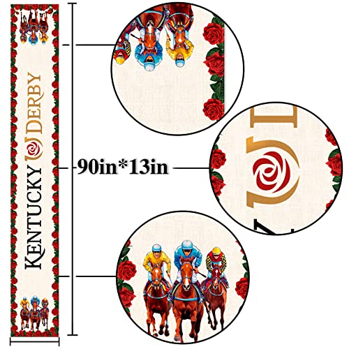Nepnuser Kentucky Table Runner Run for The Roses Horse Racing Party Decoration Home Kitchen Dining Room Decor (13" x 90") by Nepnuser - Image 4
