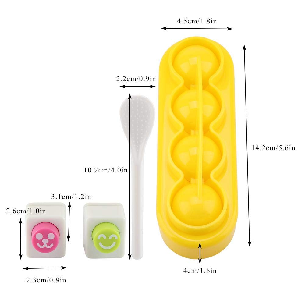 TOPINCN DIY Kleine Sushi Reisbällchen Form Lebensmittelqualität Pp Material Handwerk Reisrolle Form mit Löffel für Home Party Kindernahrung