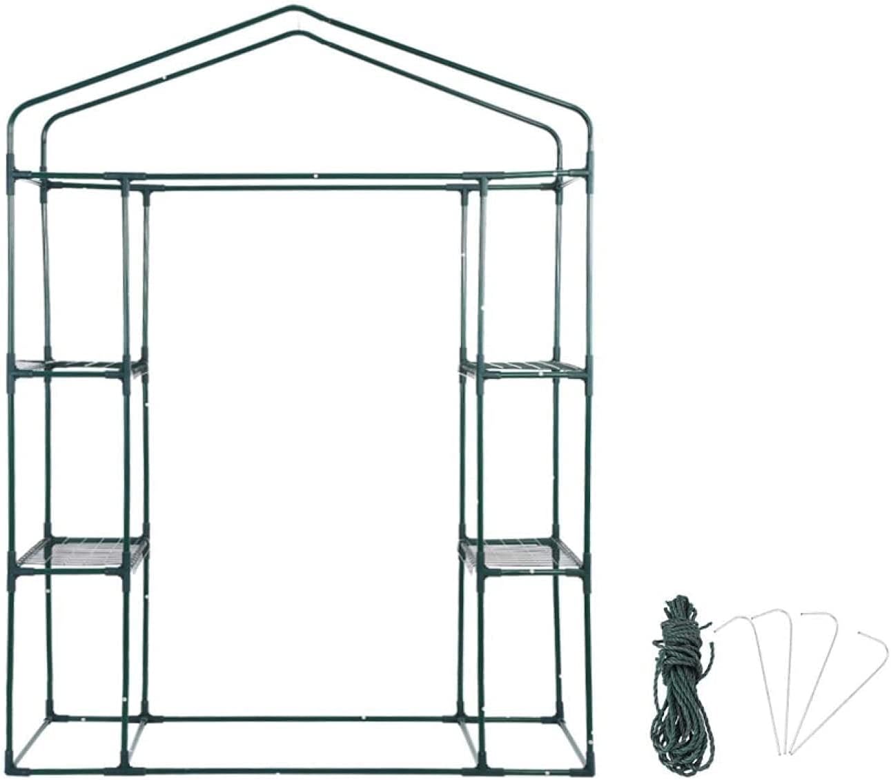 Small Greenhouse, 143 x 73 x 195cm 4 Tier Mini Greenhouse Iron Stands Shelves Garden Balconies Patios Decor