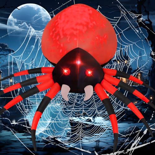 GOOSH 12 FT Width Halloween Inflatable Spider Outdoor...