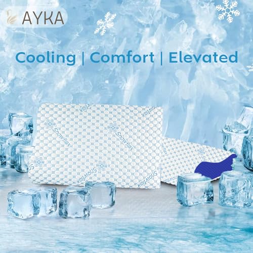 Image of AYKA Cooling Cervical Memory Foam Pillow for Neck & Shoulder Pain Relief | Orthopedic Contour Pillow for Sleeping & Spinal Alignment | Ergonomic Support | 2-Year Warranty (Set of 1)