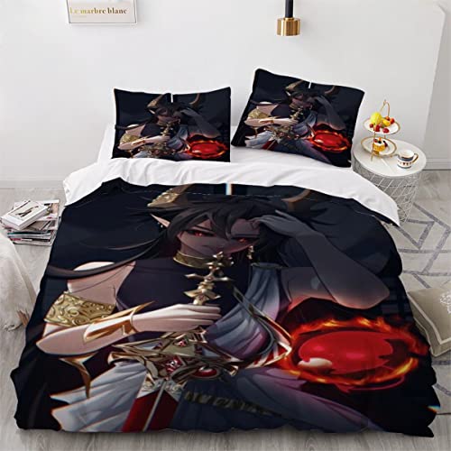 Housse de Couette 200x200 Microfibre Épée d'or Diable Garçon Impression 3D - 3