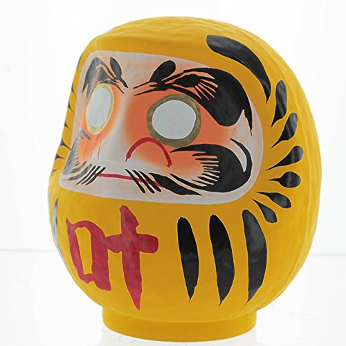 Daimonya Daruma Doll - Made in Japan - Support & Warmth (Yellow Medium 4.7 inch)