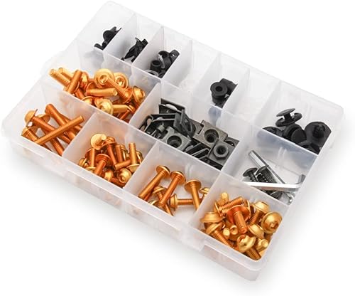 Miniatura 5 de Kit de pernos de carenado para motocicleta, 177 piezas, 2 tamaños, M5 M6, kit de pernos de carenado para parabrisas de motocicleta, tornillos de